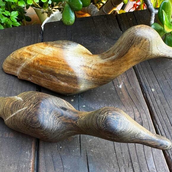 Unknown Other - Vintage Cool & Rustic Pair of Ironwood Duck Decoys